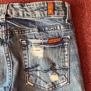7 for all mankind distressed jeans like new